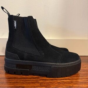 PUMA Mayze Round Toe Platform Chelsea Womens Black Casual Boots size 6.5 US NWOT
